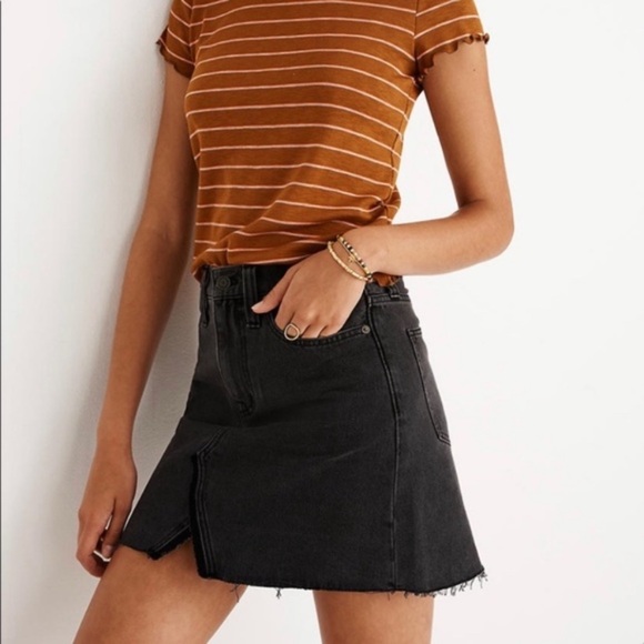 Madewell Rigid Denim A-Line Mini Skirt Lunar Size 31 - Picture 6 of 11